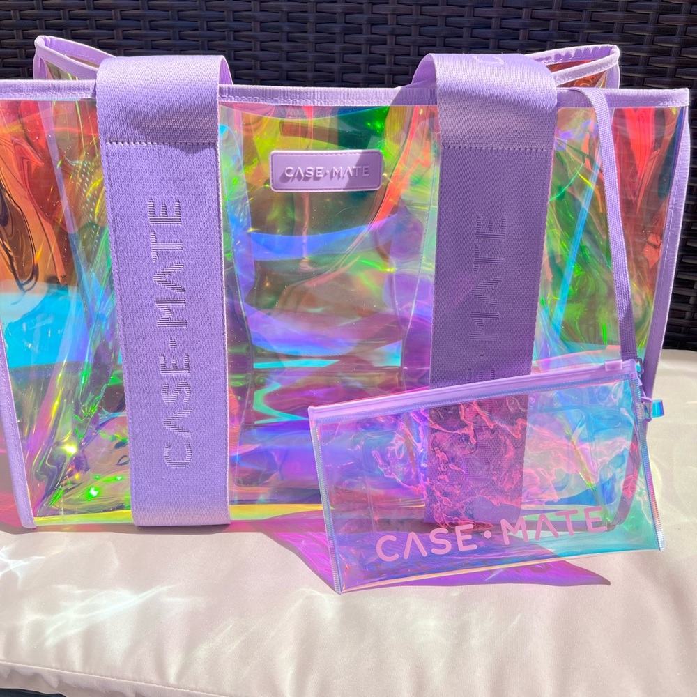 Case-Mate Iridescent Tote Bag with Pouch - Purple